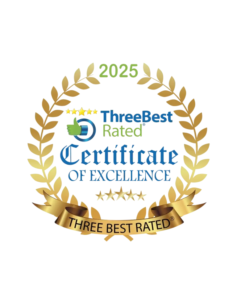 ThreeBest Rated Certificate of Excellence 2025